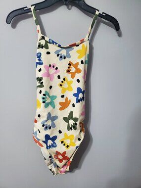 Hanna Andersson Sunshine Lilies Sunblock 140cm Size 10 Swimwear Crisscross Back